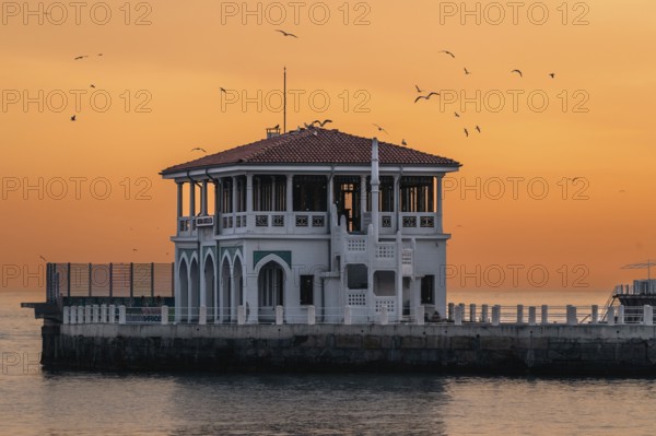 The Moda pier in a beautiful evening mood. Kadiköy, Istanbul, Turkey