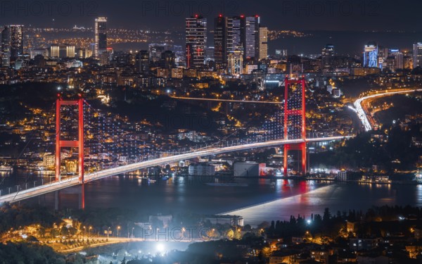 The bridge connecting Asia and Europe, Bridge of the Martyrs of 15 July, Istanbul, Turkey