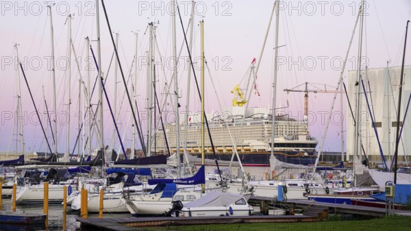 Cruise ship Disney Adventure, sailing harbour Wismar