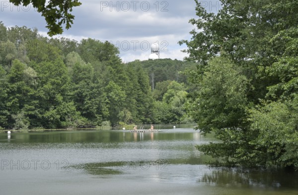 Teufelsee with Teufelsberg, Grunewald, Berlin, Germany