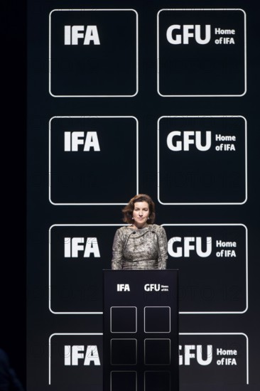 Dorothee Bär (Federal Minister of Research, Technology and Space of the Federal Republic of Germany, CSU) speaks at the opening gala of the IFA Funkausstellung in the CityCube, Berlin, 4 September 2025