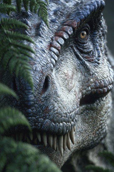 Portrait of a dinosaur, Tyrannosaurus, AI generated