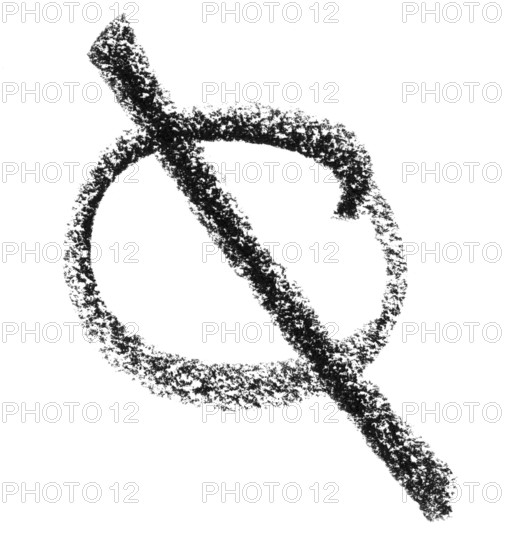 Crayon painted average symbol in white back