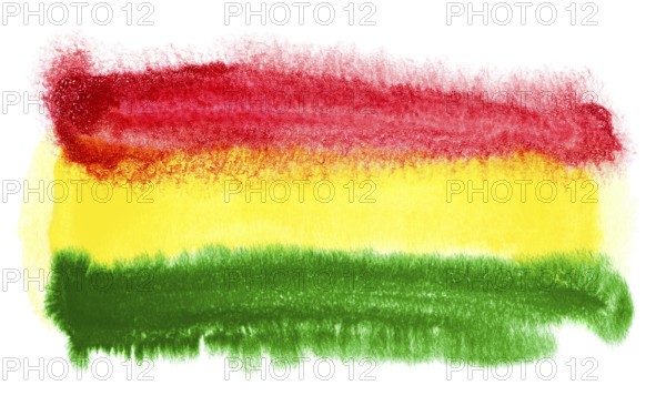 Watercolor illustration of the Bolivia flag