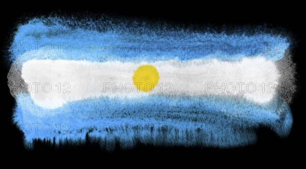Watercolor illustration of the Argentina flag