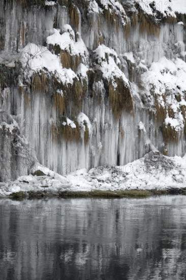 Lots of icicles near river Kocher in Southern Germany