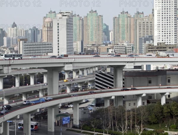 City view of Shanghai, a town in China