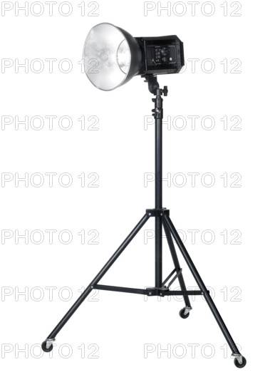 Professional studio flashlight isolated on white with clipping path