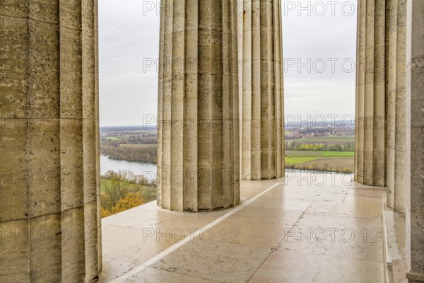 Scenery with columns at the Walhalla memorial near Regensburg in Bavaria, Gerrmany