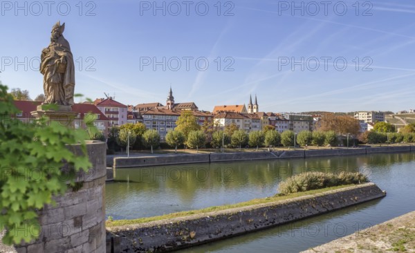 Riparian scenery in Wuerzburg, a bavarian city in in Franconia