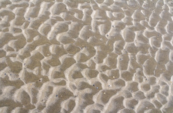 Full frame abstract sand closeup pattern seen on a beach in Northern Germany