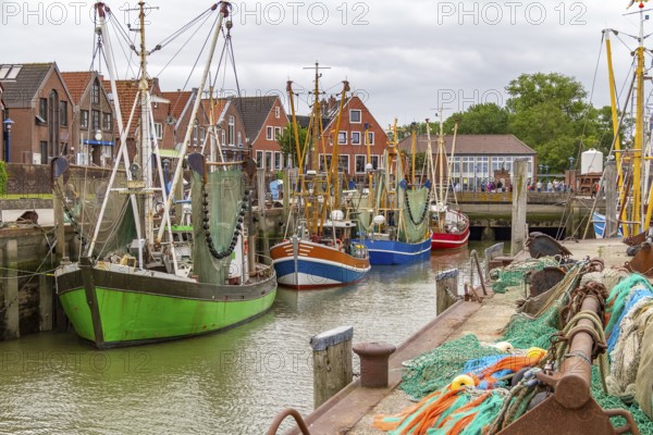 Fishing village named Neuharlingersiel located in East Frisia, Germany