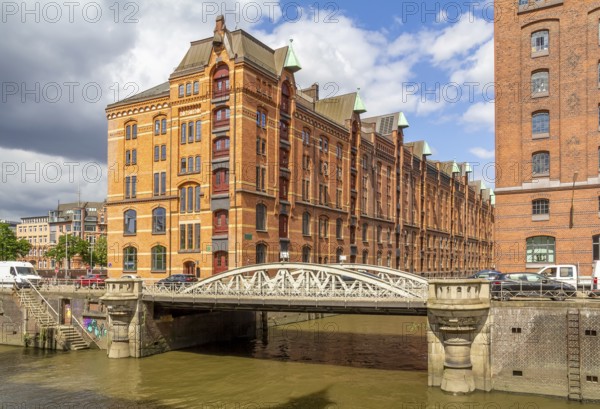 Scenery at the Speicherstadt, a historic warehouse district in Hamburg, Germany