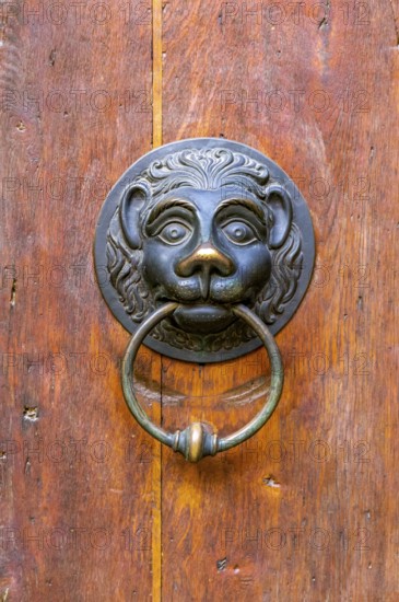 Historic door knocker seen in Bamberg in Bavaria