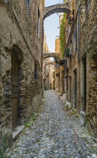 Impression of Bussana Vecchia, a former ghost town of the Liguria region in Italy