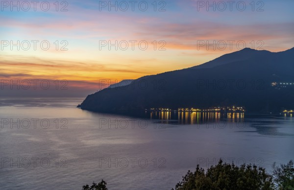 Evening scenery around Moneglia, a comune (municipality) in the Metropolitan City of Genoa in the Italian region Liguria