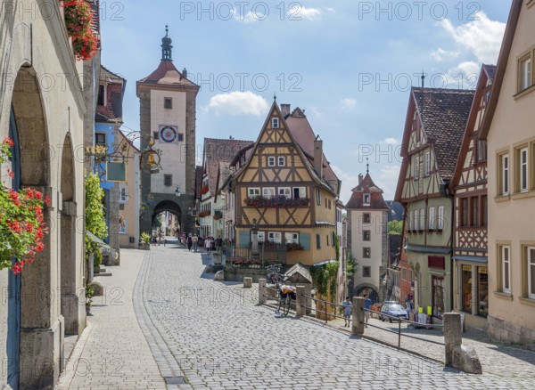 City view of Rothenburg ob der Tauber, a town in Middle Franconia in Bavaria, Germany