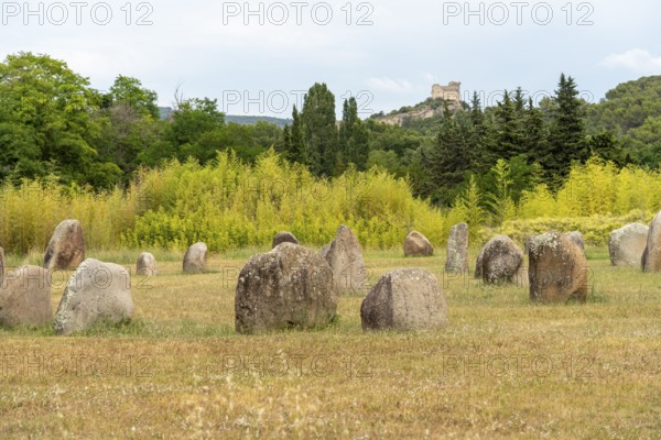 Scenery including some boulders around Vaison-la-Romaine, a town in the Vaucluse department in the Provence region in southeastern France
