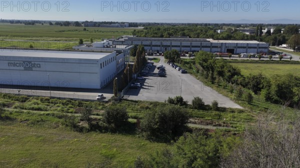 Cremona, Italy - August 22nd 2025 Modern Technology Hub in Lombardy Italy Featuring Expansive Data Center Facilities for Cloud Storage Solutions and Advanced Infrastructure Development