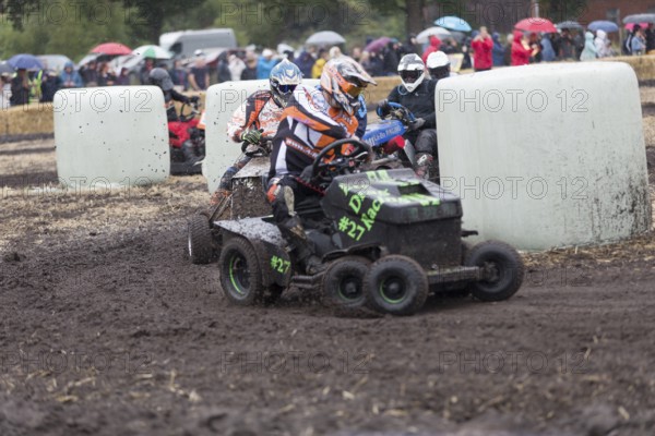 Lawnmower tractor race in Thönse, Lower Saxony, Germany