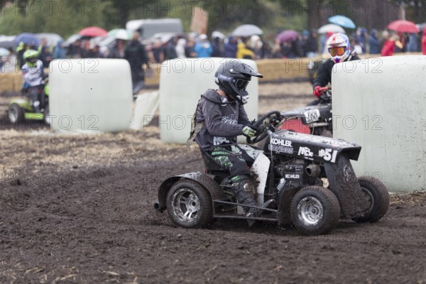 Lawnmower tractor race in Thönse, Lower Saxony, Germany