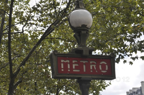 Metro sign in Paris, France