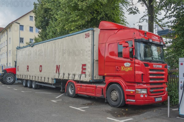 SCANIA road train from Circus-Krone, Kempten, Allgäu, Bavaria, Germany