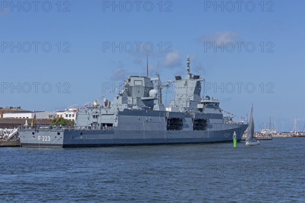 Frigate North Rhine-Westphalia, Hanse-Sail, Unterwarnow, Warnemünde, Rostock, Mecklenburg-Western Pomerania, Germany
