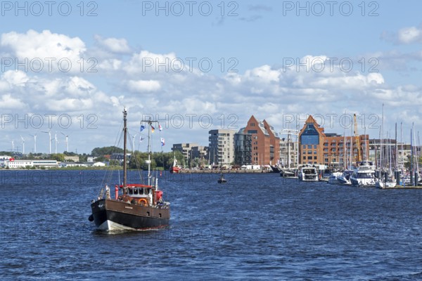 Excursion boat, Hanse-Sail, harbour, Rostock, Mecklenburg-Western Pomerania, Germany