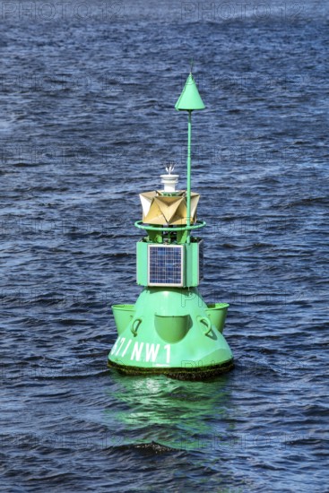 Green buoy, buoy, harbour, Rostock, Mecklenburg-Western Pomerania, Germany