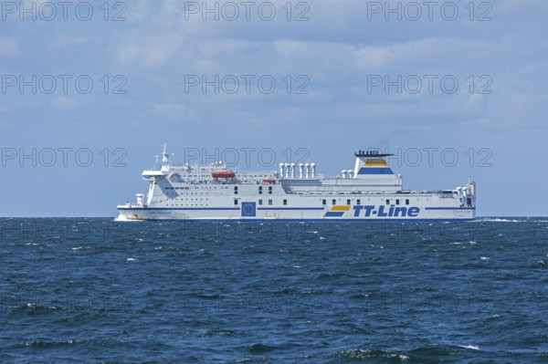 TT-Line ferry Tom Sawyer, Baltic Sea near Warnemünde, Rostock, Mecklenburg-Western Pomerania, Germany