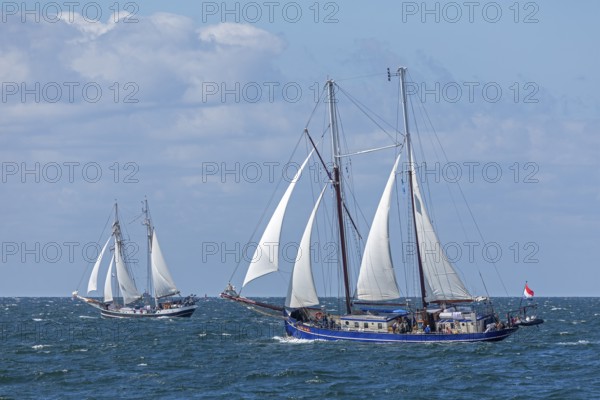 Sailing ships banjaard and Oban, Hanse-Sail, Ostee near Warnemünde, Rostock, Mecklenburg-Vorpommern, Germany