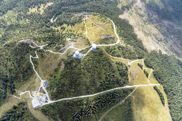 Großer Arber, summit, Radom, Bohemian Forest, Bavarian Forest, Bavaria, aerial view, Germany