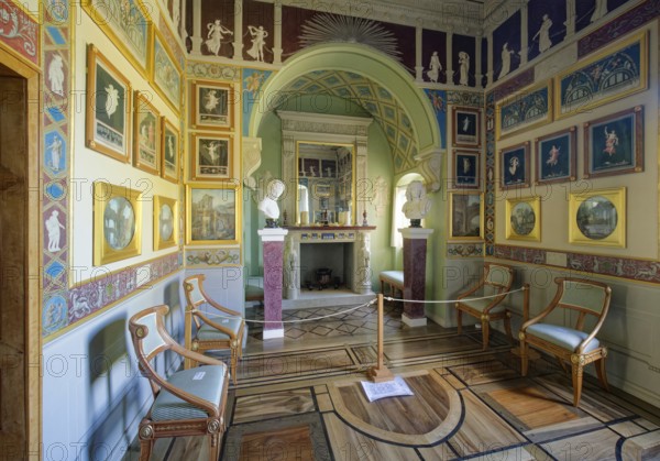 Stein Island with Villa Hamilton, interior view, Wörlitz Park, Wörlitz Gardens, Garden Kingdom of Dessau-Wörlitz, UNESCO World Heritage Site, Wörlitz, Dessau-Roßlau, Saxony-Anhalt, Germany