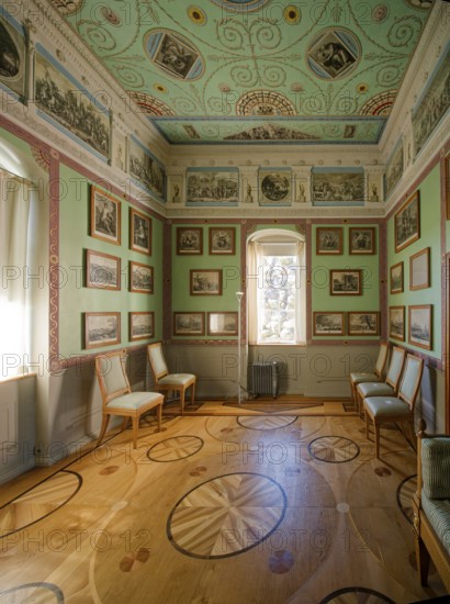 Stein Island with Villa Hamilton, interior view, Wörlitz Park, Wörlitz Gardens, Garden Kingdom of Dessau-Wörlitz, UNESCO World Heritage Site, Wörlitz, Dessau-Roßlau, Saxony-Anhalt, Germany
