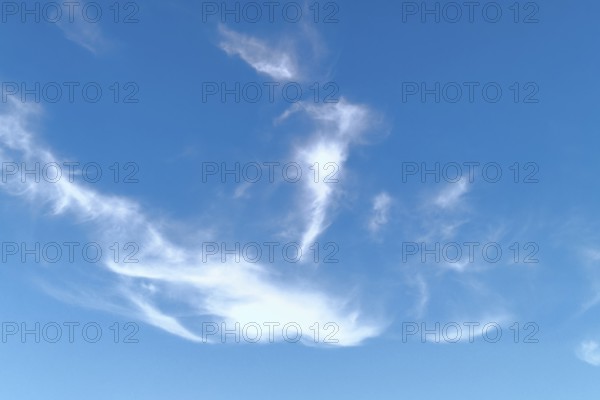 Fibrous feather clouds Veil clouds Cirrus under a blue sky, international