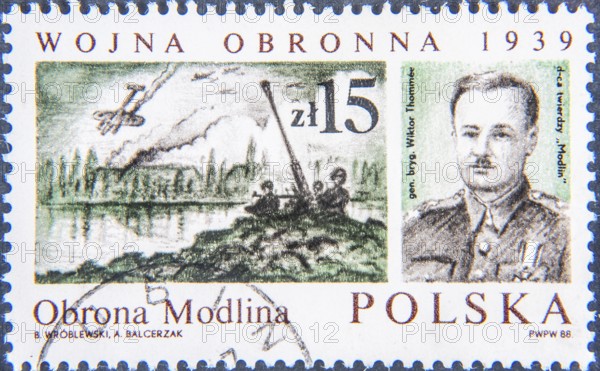 Wiktor Thommée (1881–1962) was a Polish military commander and a brigadier general of the Polish Army. Portrait on a Polish postage stamp
