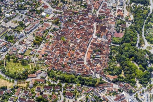 Volkach, town, Bavaria, Lower Franconia, Kitzingen district, historical, wine-growing region, aerial view, Germany