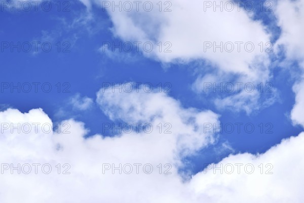 Blue sky with white fluffy clouds