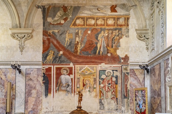 Frescoes depicting the Last Judgement in Matera Cathedral, Basilicata, Italy