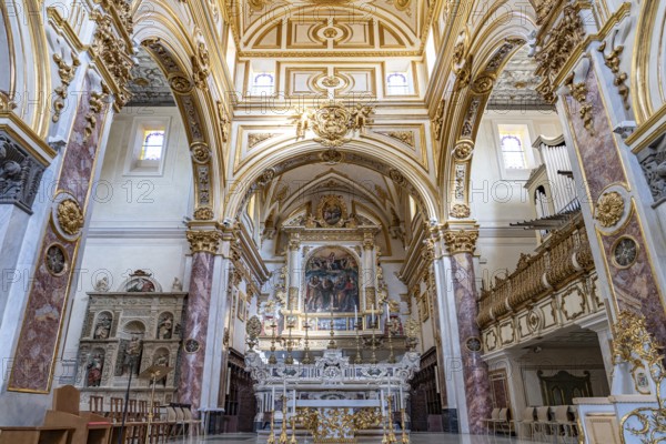 Interior and altar of Matera Cathedral, Basilicata, Italy
