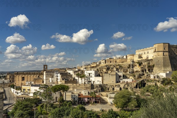 Massafra and the castle Castello di Massafra, Apulia, Italy