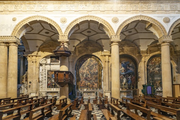 Interior of the Cathedral of Sant'Agata in Gallipoli, Apulia, Italy