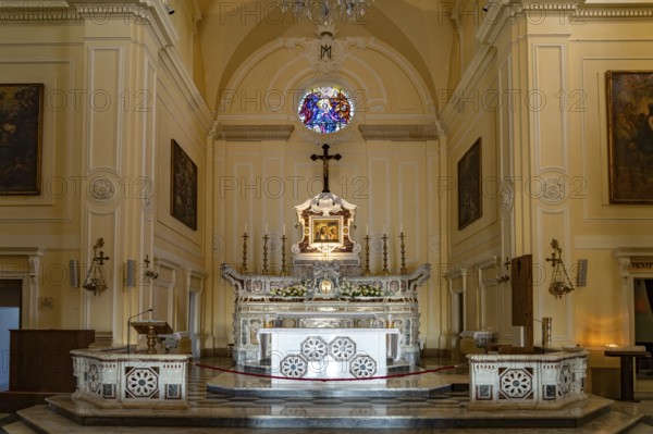 Altar of the Basilica of Santa Maria de Finibus Terrae in Santa Maria di Leuca, Apulia, Italy