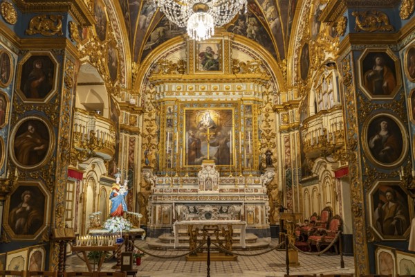Interior of the Chiesa di Santa Maria della Purità church in Gallipoli, Apulia, Italy