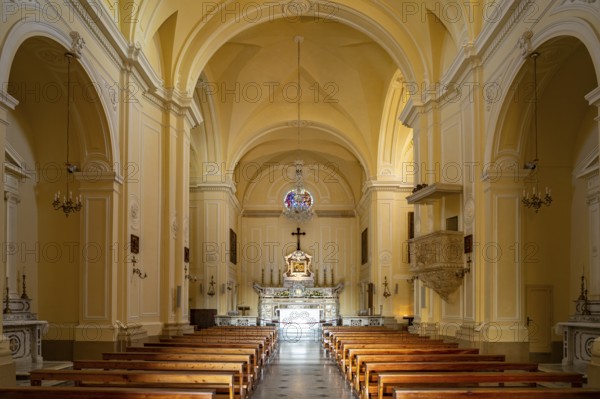 Interior of the Basilica of Santa Maria de Finibus Terrae in Santa Maria di Leuca, Apulia, Italy