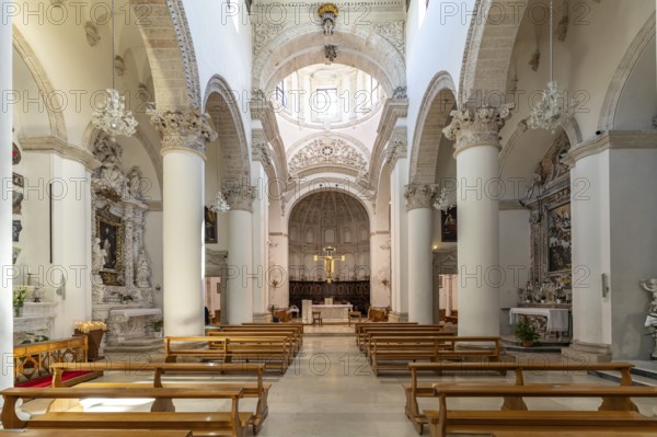 Interior of the Chiesa di San Domenico church in Monopoli, Apulia, Italy
