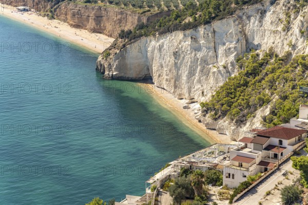 Beach and bay Cala di Enea near Mattinatella, Mattinata, Gargano, Apulia, Italy