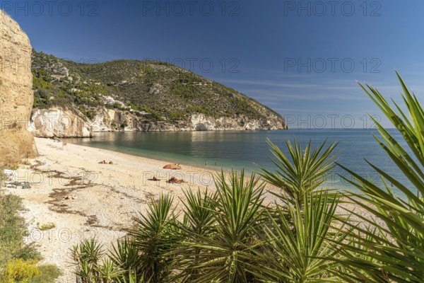 The beach at Baia Di Mattinatella, Mattinata, Gargano, Apulia, Italy