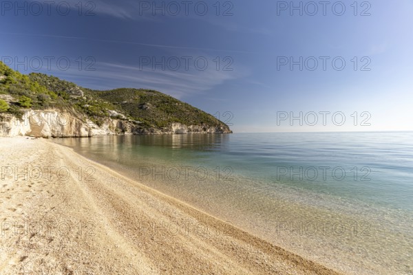 The beach at Baia Di Mattinatella, Mattinata, Gargano, Apulia, Italy